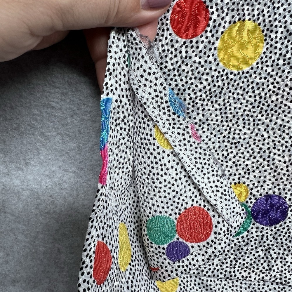 Notations Women's Multi Color Short Sleeve Pullover Blouse Size 14 Polka Dot 80s - Picture 14 of 15